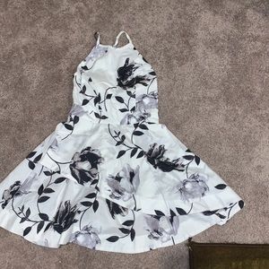 Black and white floral dress